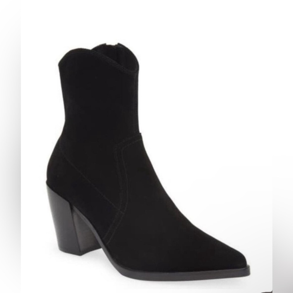 New Jeffrey Campbell Jolena Black Suede Leather Western Ankle Bootie Sz 5.5 $200